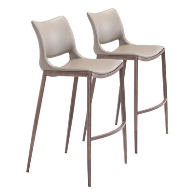 Upholstered Counter Stool with Steel Frame