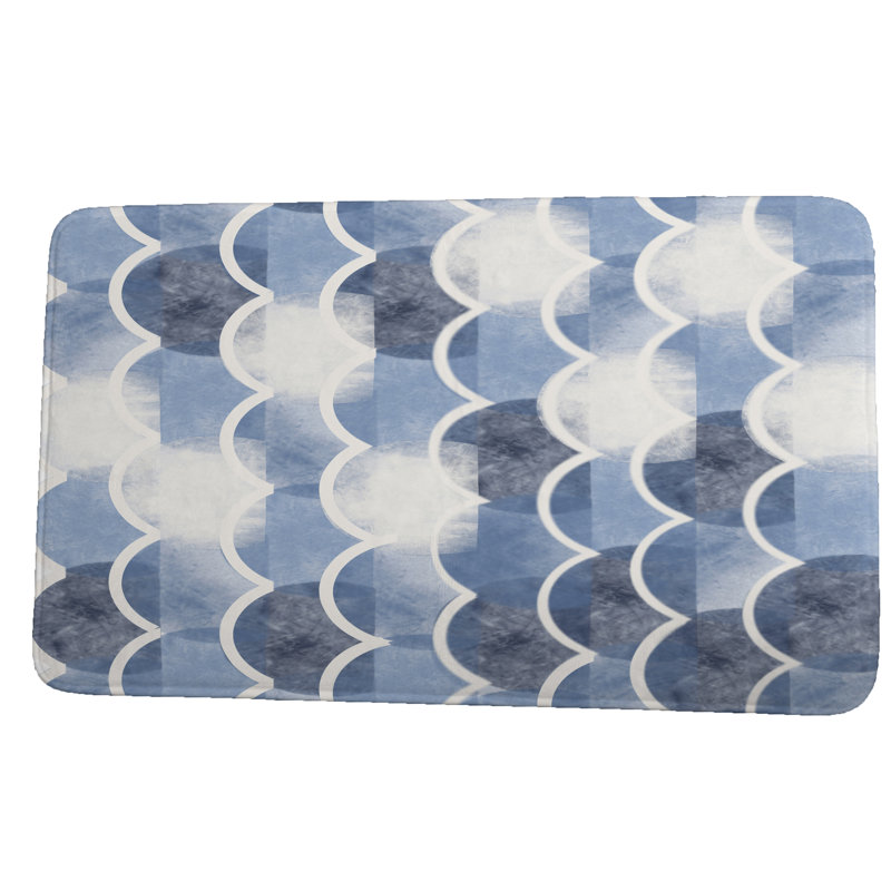 Lenihan Non-Slip Bath Mat, 17" W x 24" L, Blue