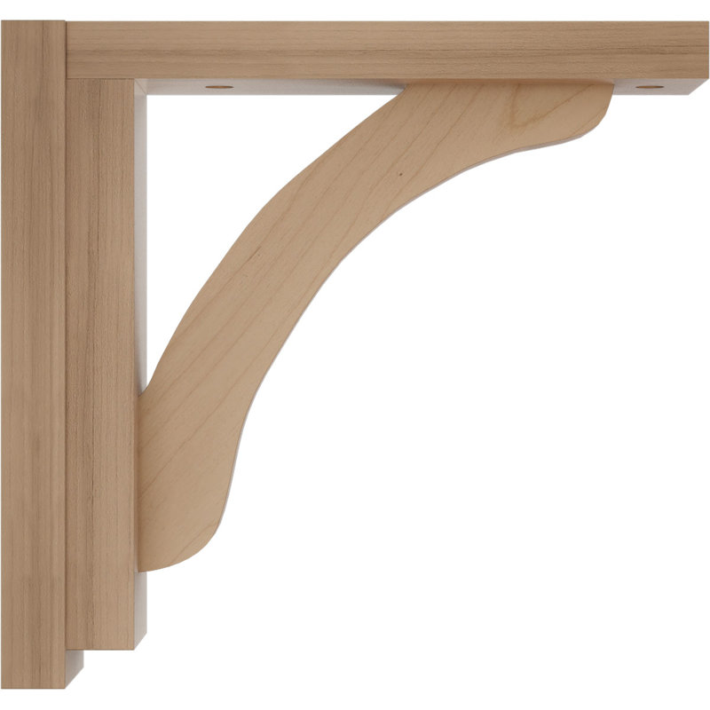 2 1/2"W x 8 3/4"D x 8 1/4"H Reece Shelf Bracket, Alder (6-Pack), Alder, 8.25" H x 2.5" W x 8.75" D