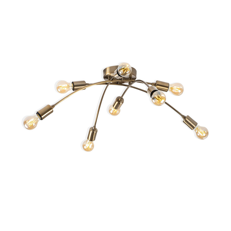 8 Lights Metal Body Flush Mount, Vintage