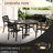 7 - Piece Outdoor Dining Comprising 6 Stackable Metal Chairs And 51.84" Round Table With Adjustable Umbrella Hole,  For Backyard Garden Relaxation, Design Pieces Patio : Black Table, Use, Easy-239647712
