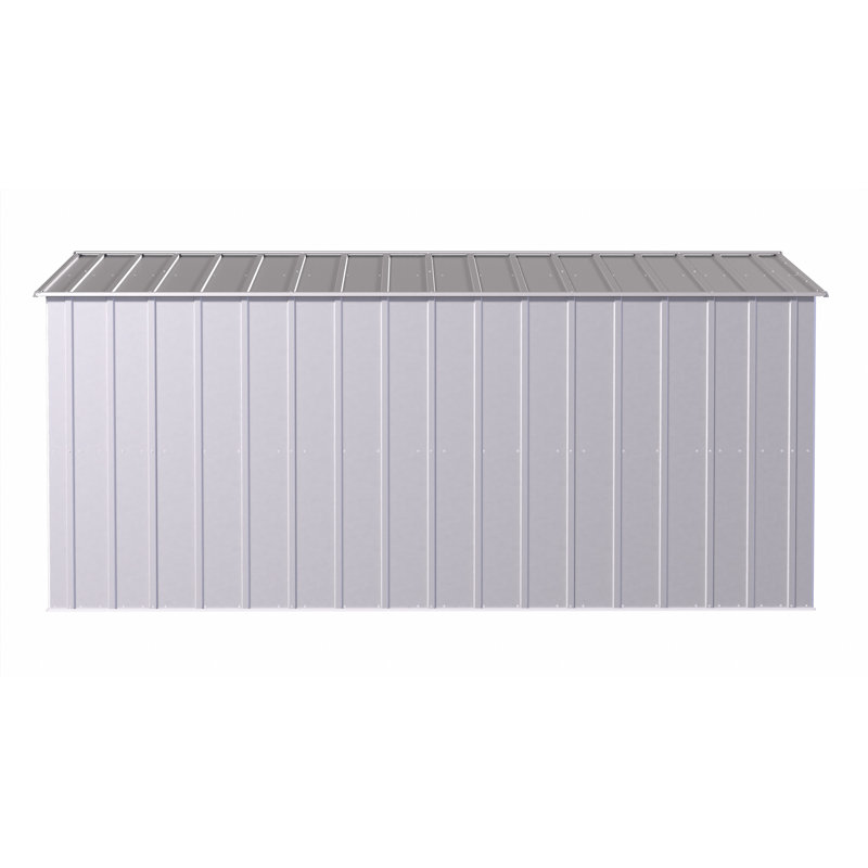 10 ft x 14 ft Flute Gray Steel Storage Shed