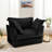 Slip-covered Armchair With 1 Big Back Cushion And 2 Big Toss Pillows, Single Deep Seat Comfy Single Couch Sofa Multiple Large Soft Pillows, Corduroy Fabric-1998630850