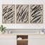 «Abstract Neutral Black Paint», ensemble de 3 reproductions d'art encadrées sur toile-109881593-109881592