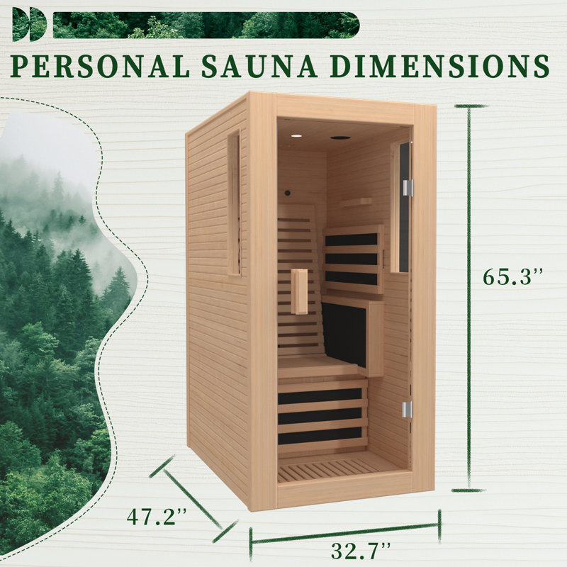 1 Person Infrared Sauna With Backrest For Home Or Gym