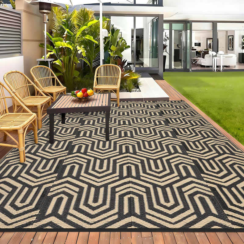 Tapis d'extérieur Modern Modern, Rectangle 120 po x 96 po, Brown