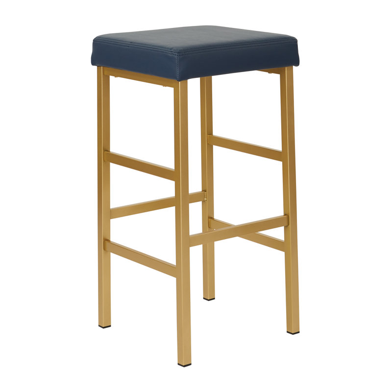 Tabouret de bar et de comptoir Fowey, bleu, Doré, Tabouret de bar (siège d'une hauteur de 30,12 po)