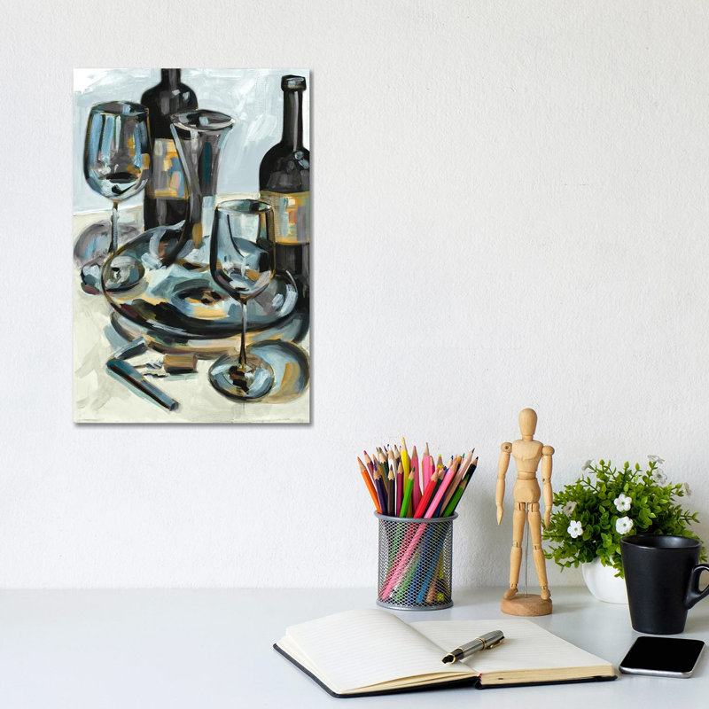 Wine with Dinner 1 Piece Wrapped Canvas Wall Art, 20.32 cm H x 30.48 cm W