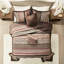 Chambre à coucher rouge, format double/queen, avec couette 5 pièces et oreillers réversibles en 2 coussins décoratifs.