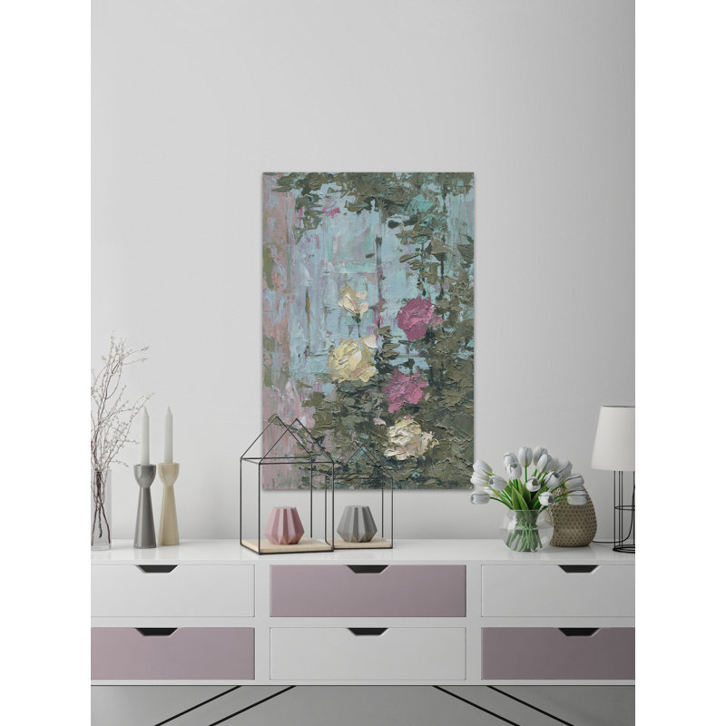 « secreting jardin », reproduction de peinture à l’acrylique sur toile, H 12 po x l 8 po x P 1,5 po
