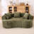 Modern Foam Sofas, Crescent Shape Design, Green Chenille Sofa For Home Setup