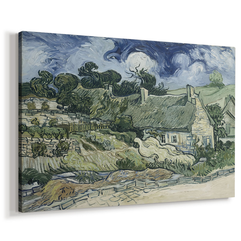 Chaumières à Cordeville-Vincent van Gogh-Toile tendue avec châssis-1890, 32 x 48