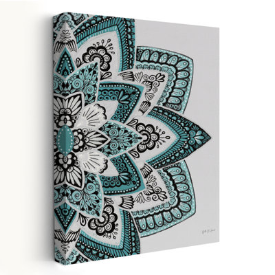 Inde Mandala I - art bohémien bleu à pois bohémiens