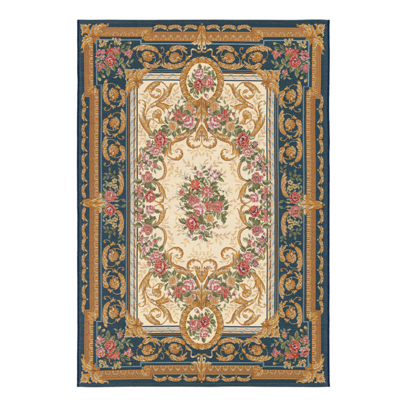 Tapis intérieur / extérieur traditionnel, Rectangle 4 pi 1 po x 6 pi 1 po