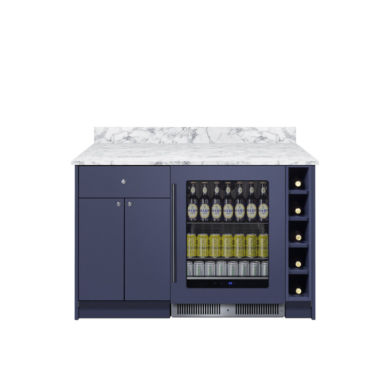 Summit Appliance Mesa Turnkey Dry Bar with Beverage Center and Storage, White