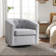Raulin 28'' Wide Modern Wide Soft Linen Upholstered Tufted Arm Accent Chair with Swivel