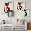 Minimal chat en noir et rouge - impression d'art mural chat-745676801-745676804