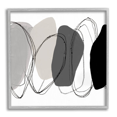 Abstrait, formes rondes et contours, estampe numérique par Ruth Fromstein