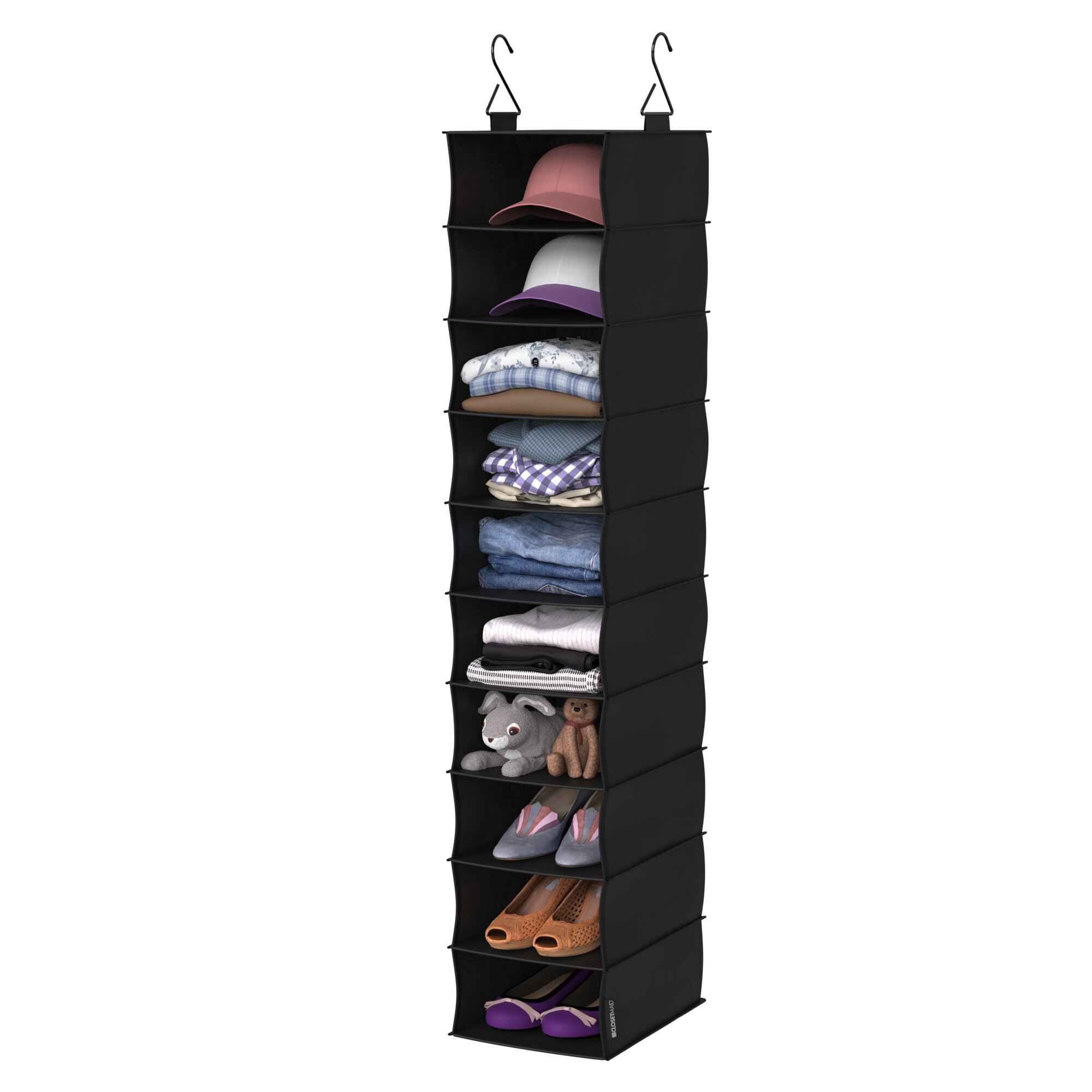 Hanging Closet Organizer, 10 Shelves Hanging Shoe Organizer for