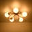 5 - Light Mid-century Ellipse Opal Glass Semi Flush Mount