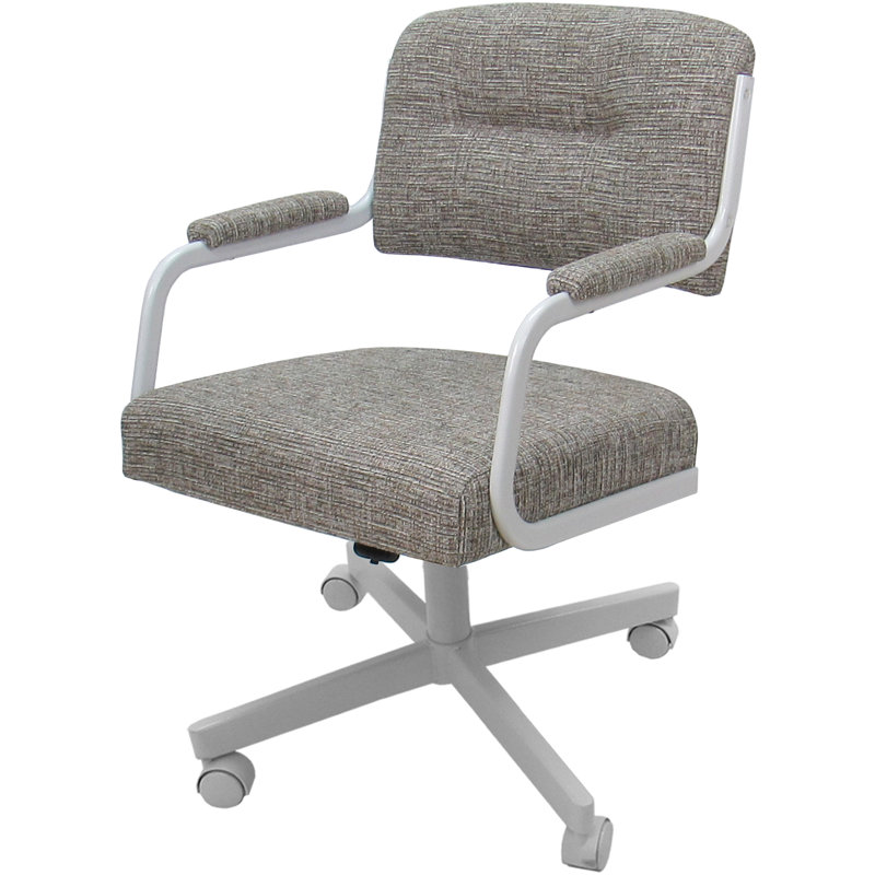 Chaise avec accoudoirs en métal Lanja Makena, Blanc