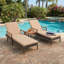 Ensemble 3 pièces de chaises longues d'extérieur résistantes aux intempéries pour la détente au bord de la piscine