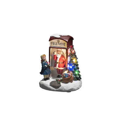 Santa Claus in Phone Booth LED Scenery