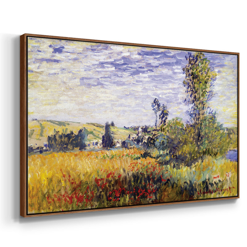 Vetheuil par Monet, reproduction d'art sur toile, H 17 po x l 25 po x P 2 po, Noyer