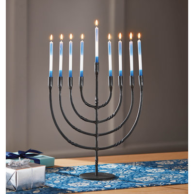 Forged Twist Menorah Black Iron Everyday