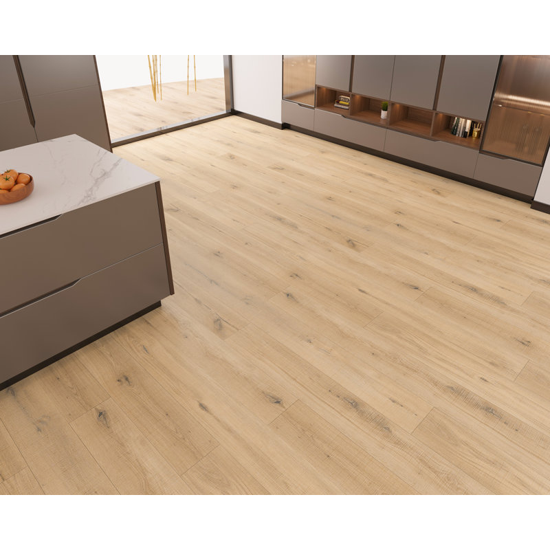 Planche de vinyle de luxe en chêne Bandsawn 9 po x 60 po x 7 mm, Bungalow brun clair