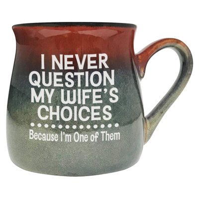 Wife's Choices Sand Etched Ceramic Coffee Mug, 16oz