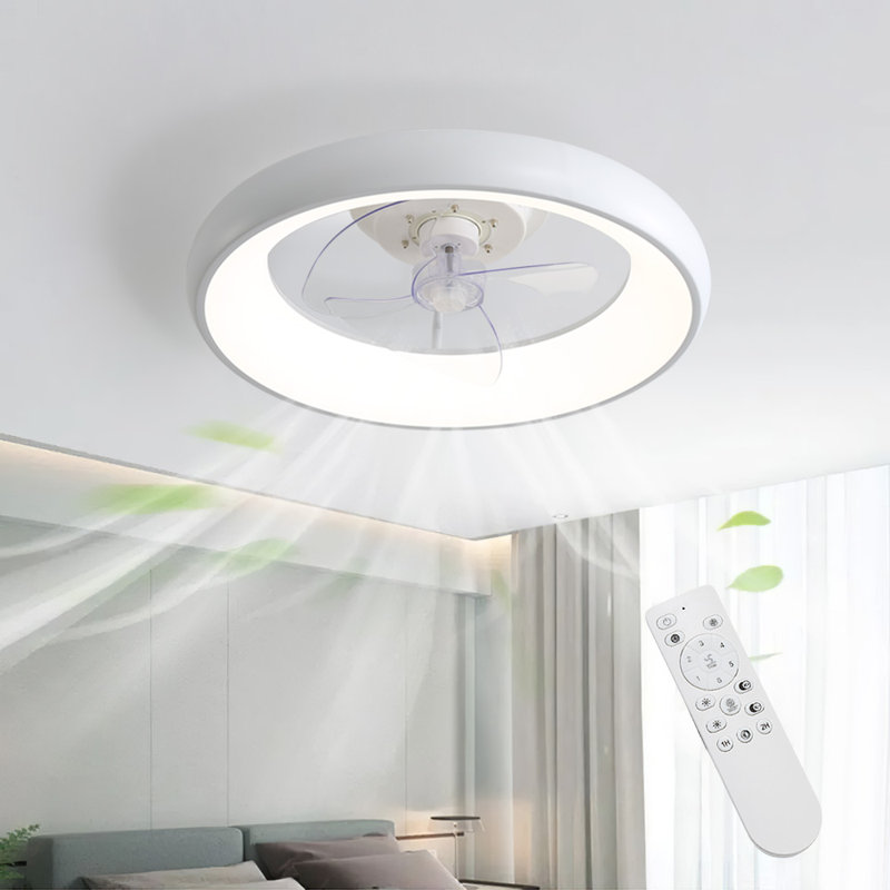 Calirae Ceiling Fan with LED Lights, White