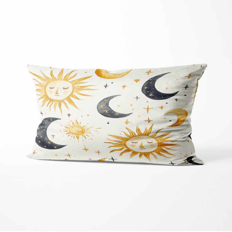 Coussin Boho - Coussin Starburst Sun Moon, H 12 po x l 20 po