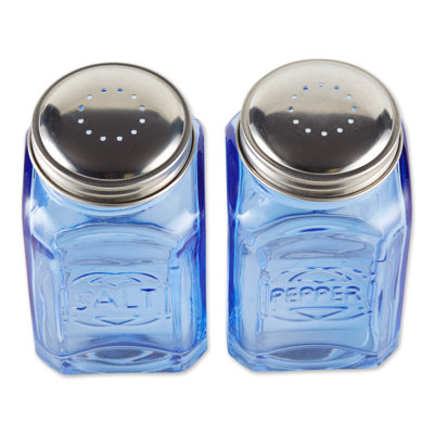 Ensemble salière et poivrière en verre 2 pièces Retro
