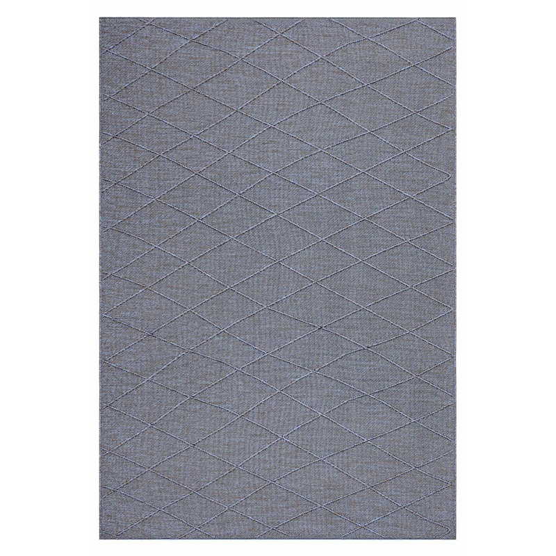 Tapis kilim Mila anthracite lavable à la machine antidérapant, Rectangle 3 pi 4 po x 11 pi 6 po