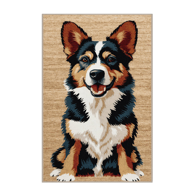 Washable New Guinea Singing Dog Dogs Area Rug, Runner 2' x 4'