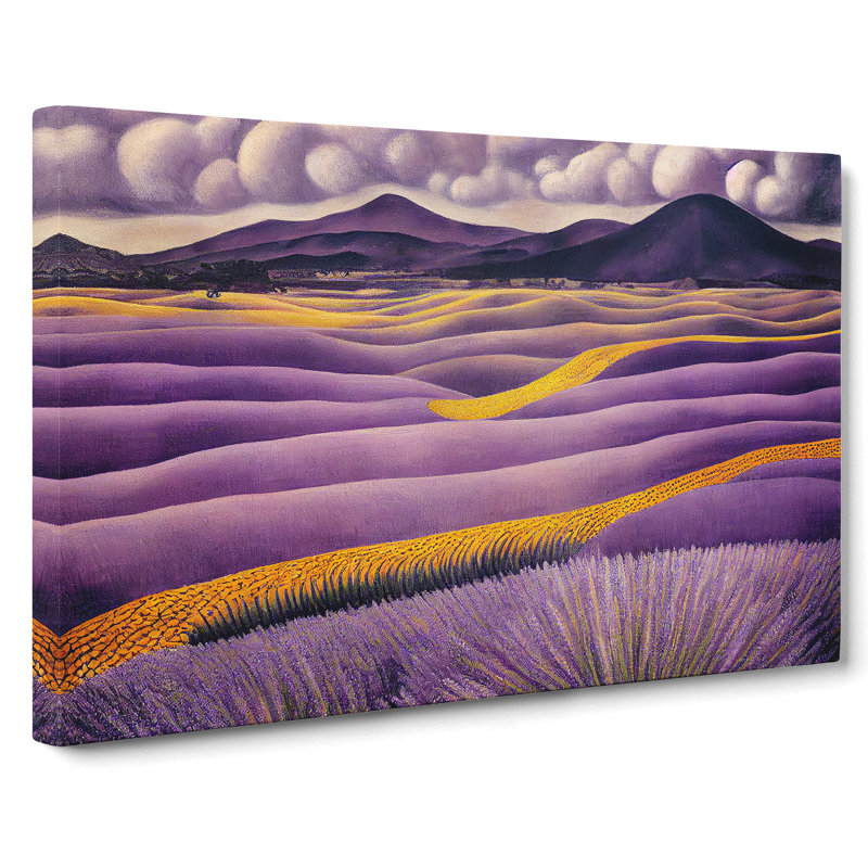 XXX-H1022-WF-8278X Staggering Lavender Flower Field - Wrapped Canvas Print