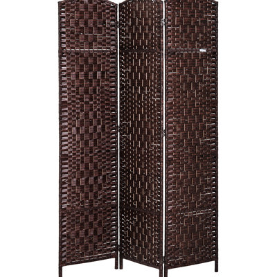 Écran d'intimité à 3 panneaux avec tissage haut de 6 pi - brun. Paravent artistique. Ajoute aux petits appartements et dortoirs. Cloison portative pliable Conception élégante.