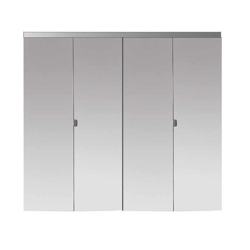 Porte pliante en miroir, Chrome, 60 po x 80 po, Poli