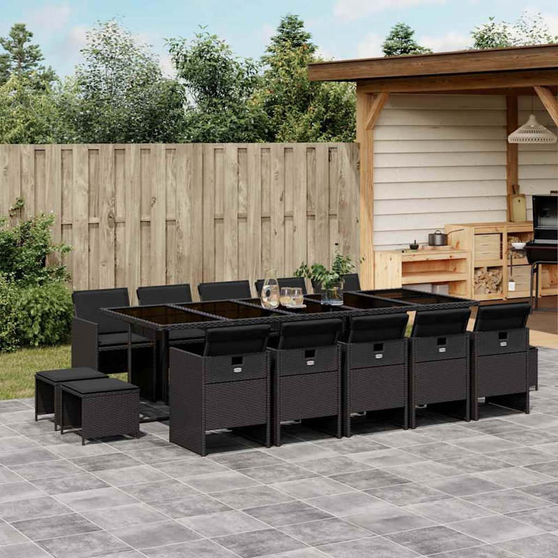 Patio Dining Set Table,, 15, 73 cm H x 275 cm W x 106 cm D, 14