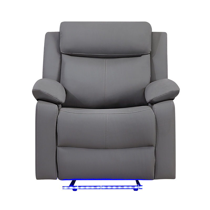 Blanche Grey Glider Recliner With LED