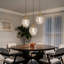 Luminaire suspendu moderne réglable 1 lumière avec abat-jour en verre texturé pour îlot de cuisine-492166871
