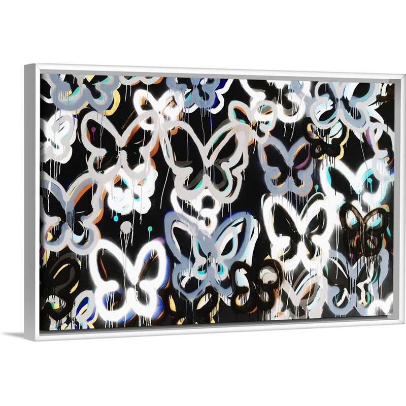 Reproduction d'art sur toile, H 22 po x l 32 po x P 1,75po, Cadre flottant blanc