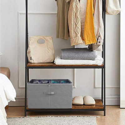 Foldable Shoe Storage Organizer Boxes Containers with Clear Cover and Adjustable Dividers