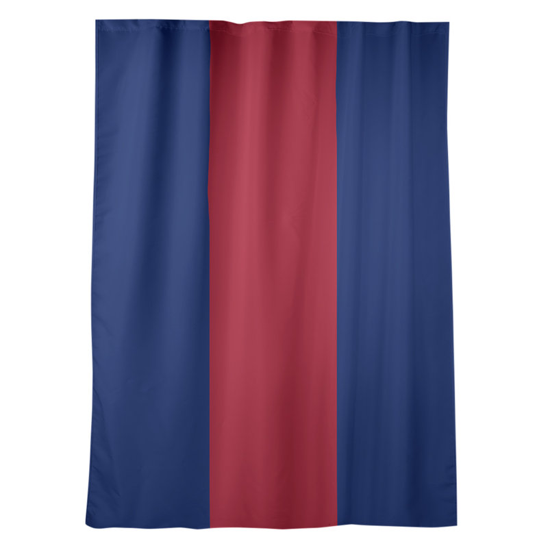 New York Big Sateen Room Darkening Curtain Single Panel, Blue/Red, 84" W x 53" L