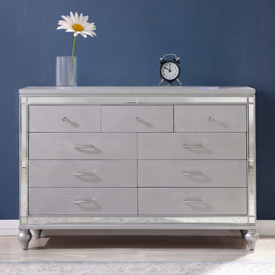 Denard 7-Drawer Double Dresser with Diamond Accents