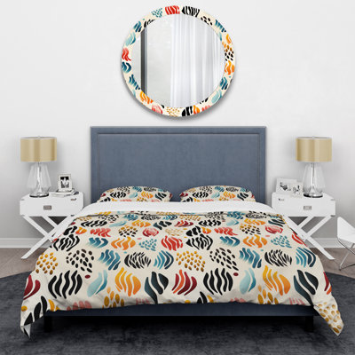 Abstract Coral Reef Multicolor Azure I Abstract Duvet Cover
