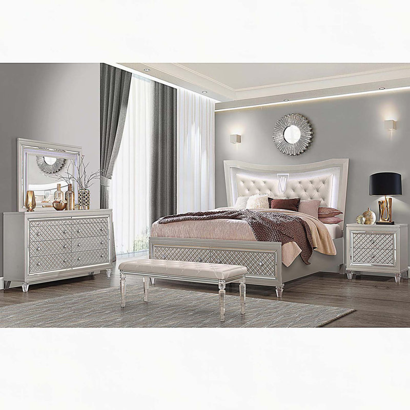 Table de chevet Cross Glam Champagne