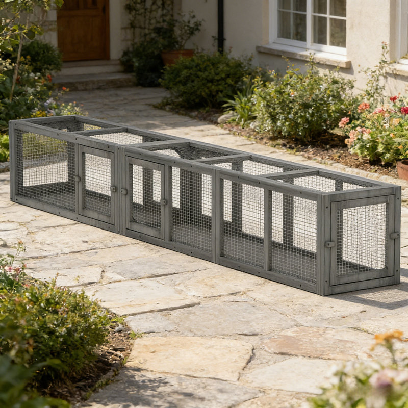 Tunnel de jeu extérieur pour chat, cage pour chat, cage pour petit animal, Gris foncé