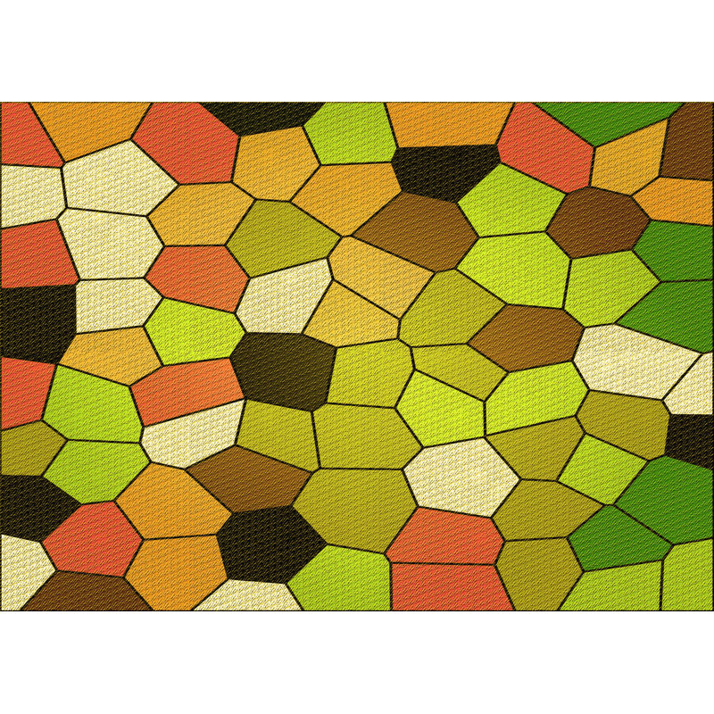 Tapis 100% à motif lavable à la machine 2989 3425-YW, Rectangle 8 pi x 10 pi